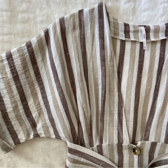 Free People Monday Light Grey Striped Midi Dress - Picture 11 of 16